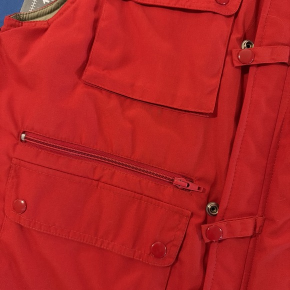 VTG Saturdays Generation Vest Mens L Red Quilted Hike Shoot Barn Chore Utility - Picture 3 of 10